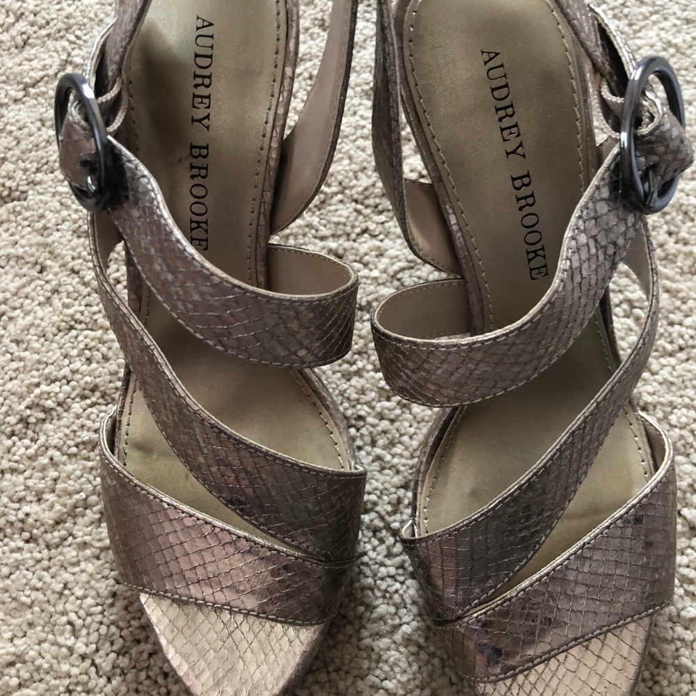 Audrey Brooke rose gold heels 6.5